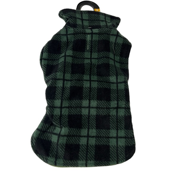 YOULY Green Check Cozy Dog Coat, Small/Medium - Picture 2 of 4